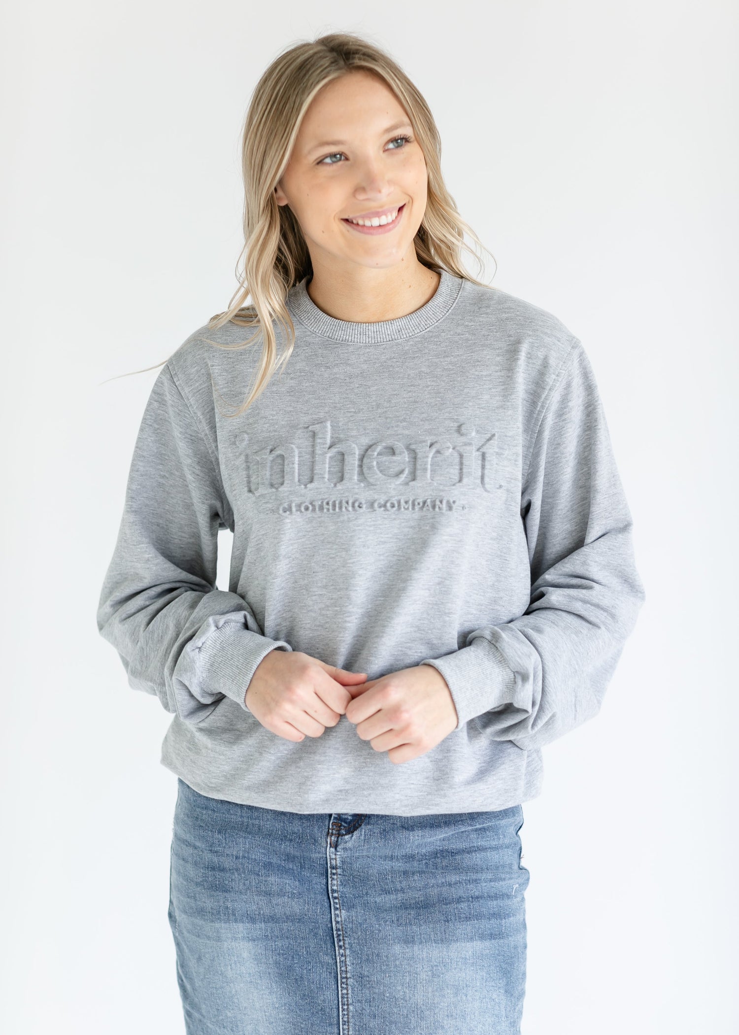 Embossed Inherit Logo Crewneck Sweatshirt