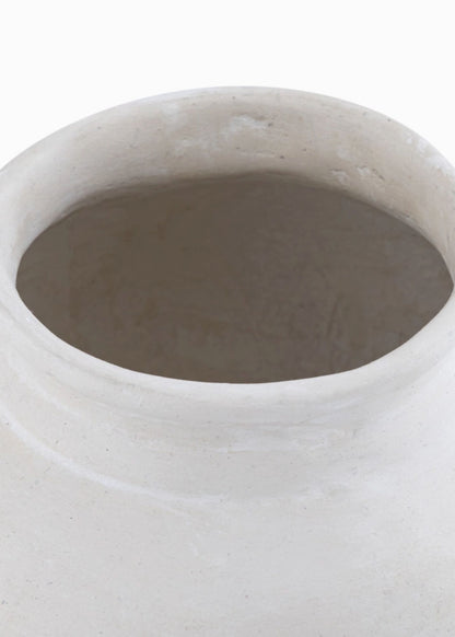 Natural White Paper Mache Vase Large