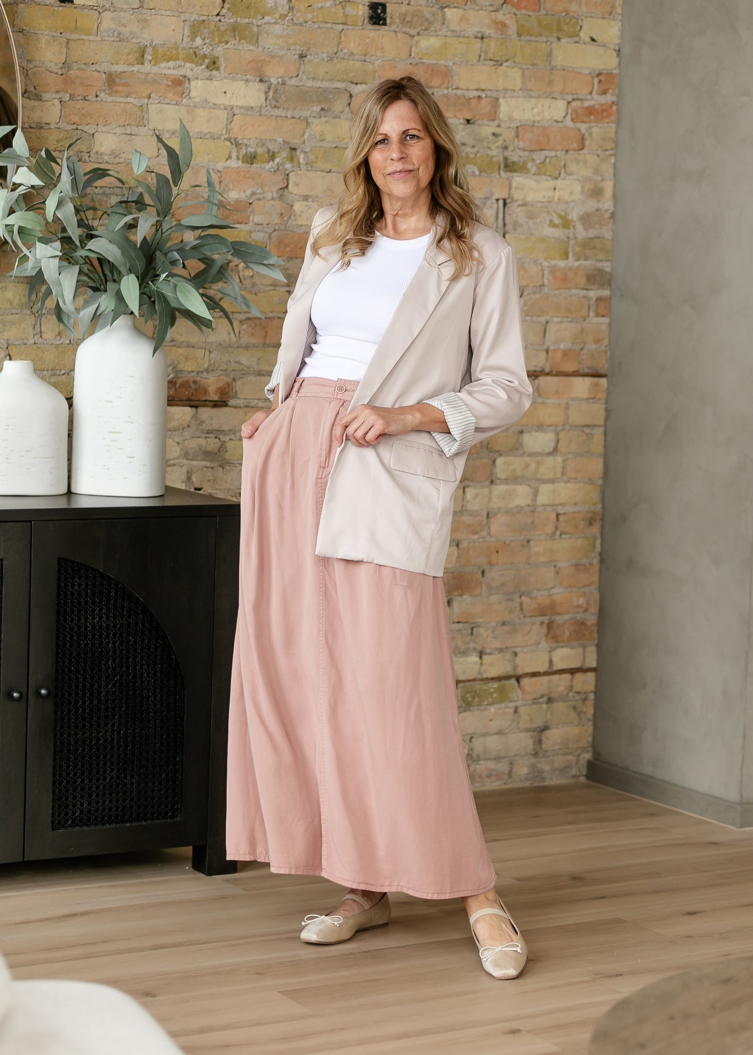 A-line Lightweight Denim Maxi Skirt FF Skirts