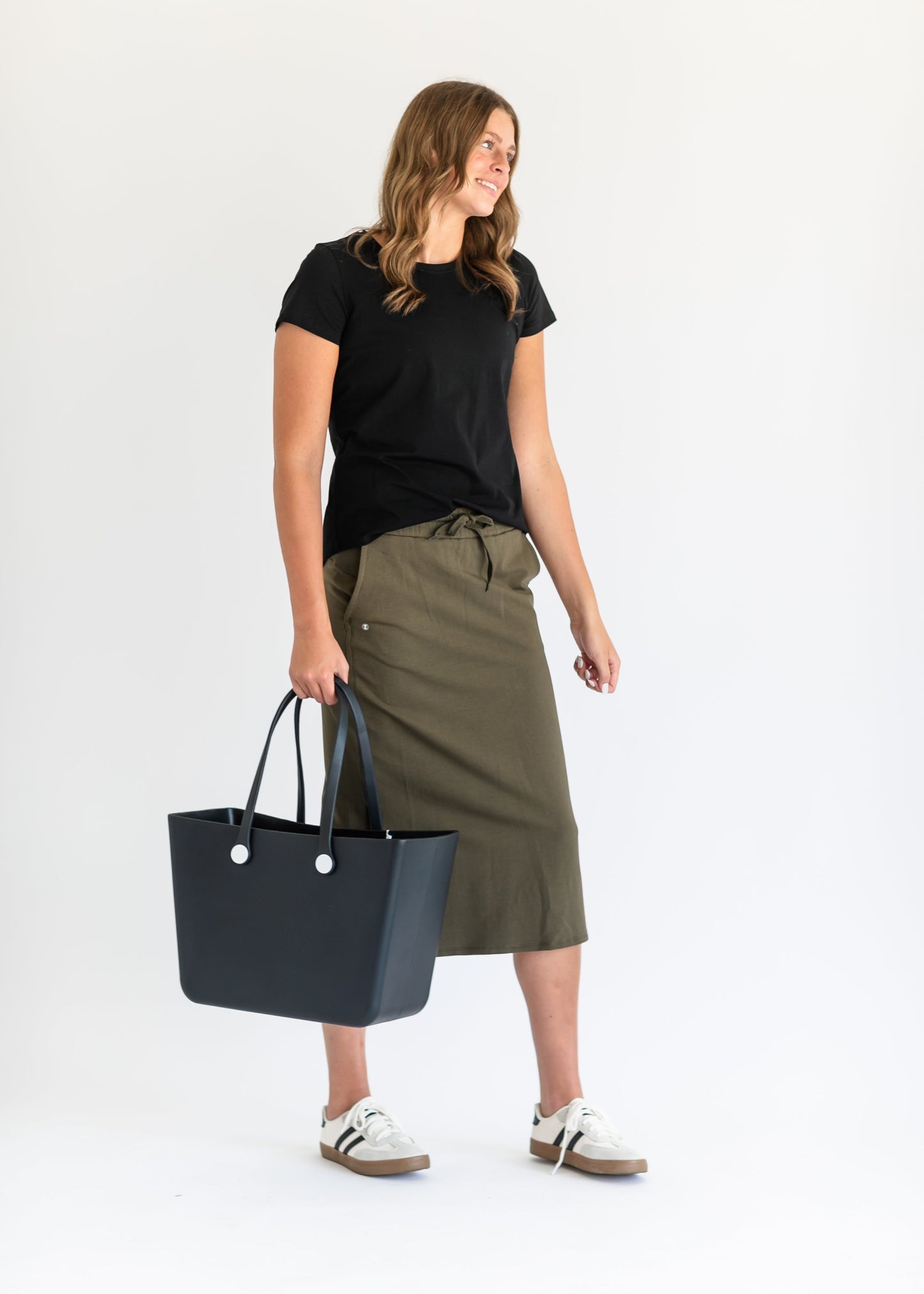 Abbie Mesh Detail Knit Midi Skirt IC Skirts