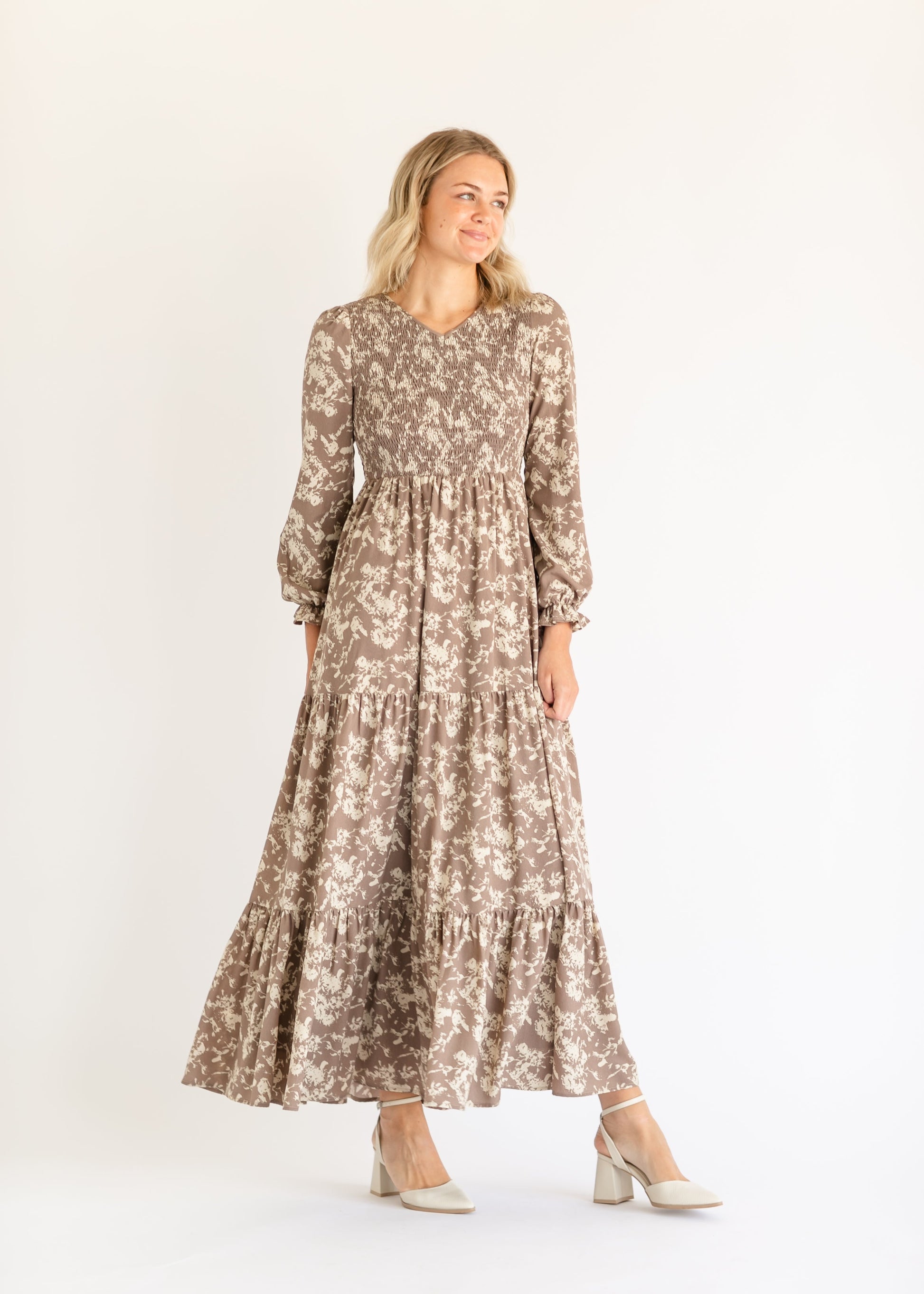 Aurora Floral Long Sleeve Maxi Dress IC Dresses