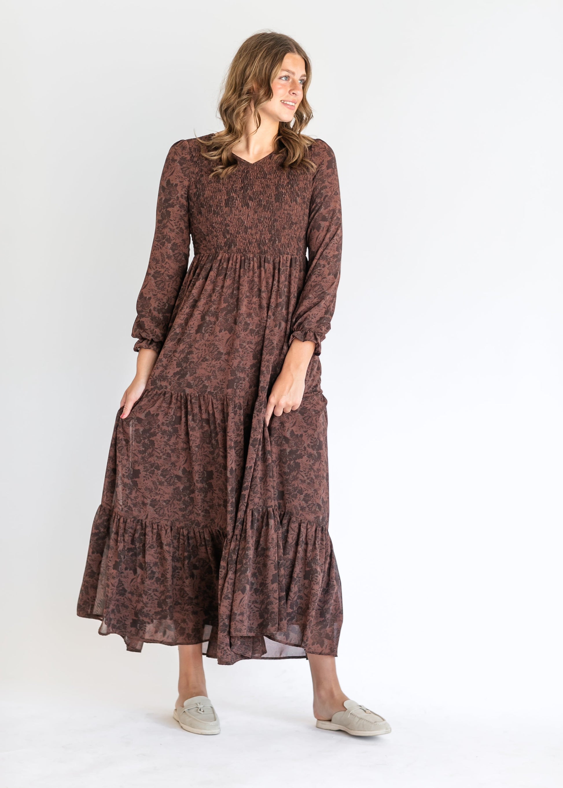 Aurora Floral Long Sleeve Maxi Dress IC Dresses