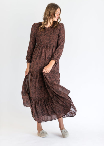 Aurora Floral Long Sleeve Maxi Dress IC Dresses