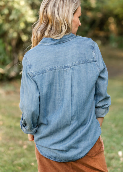 Beau Long Sleeve Denim Top FF Tops