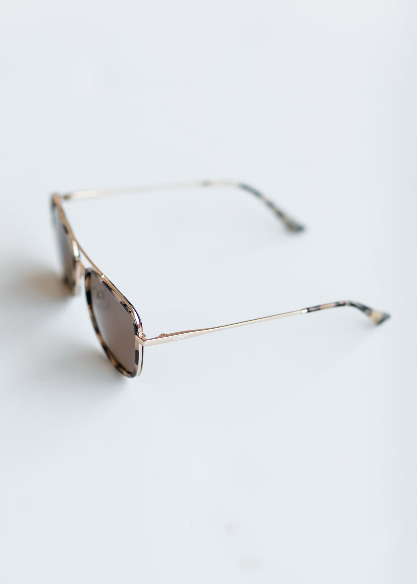 Beige Tortoise Square Aviator Sunglasses Accessories