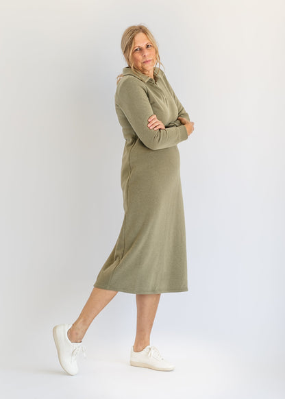 Bexlie V-neck Collar Sweatshirt Dress FF Dresses