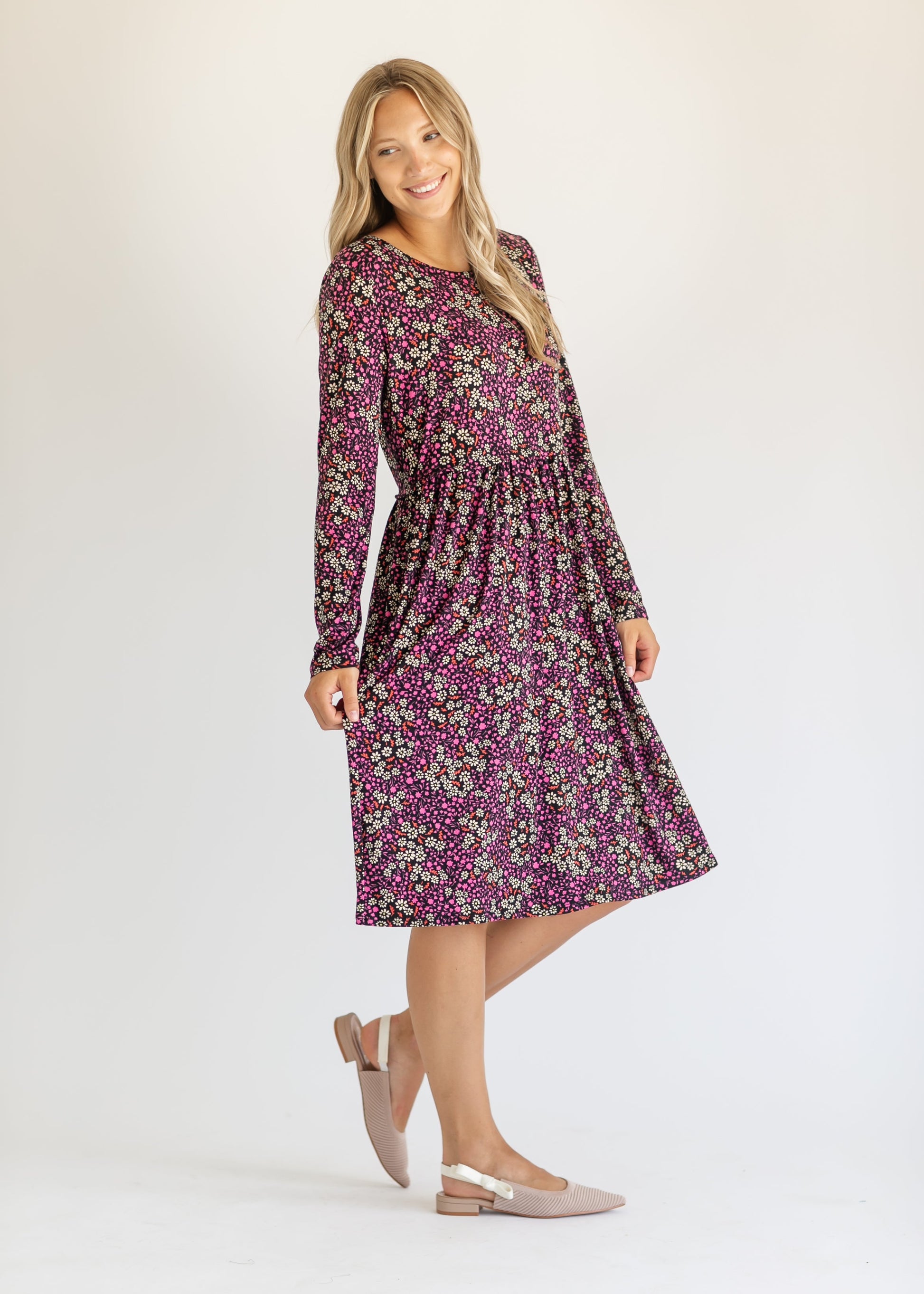 Bindi Long Sleeve Midi Dress IC Dresses