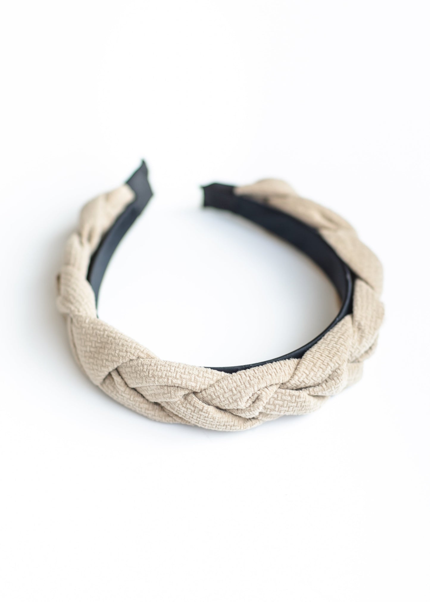 Block Weave Detail Headband Accessories Tan