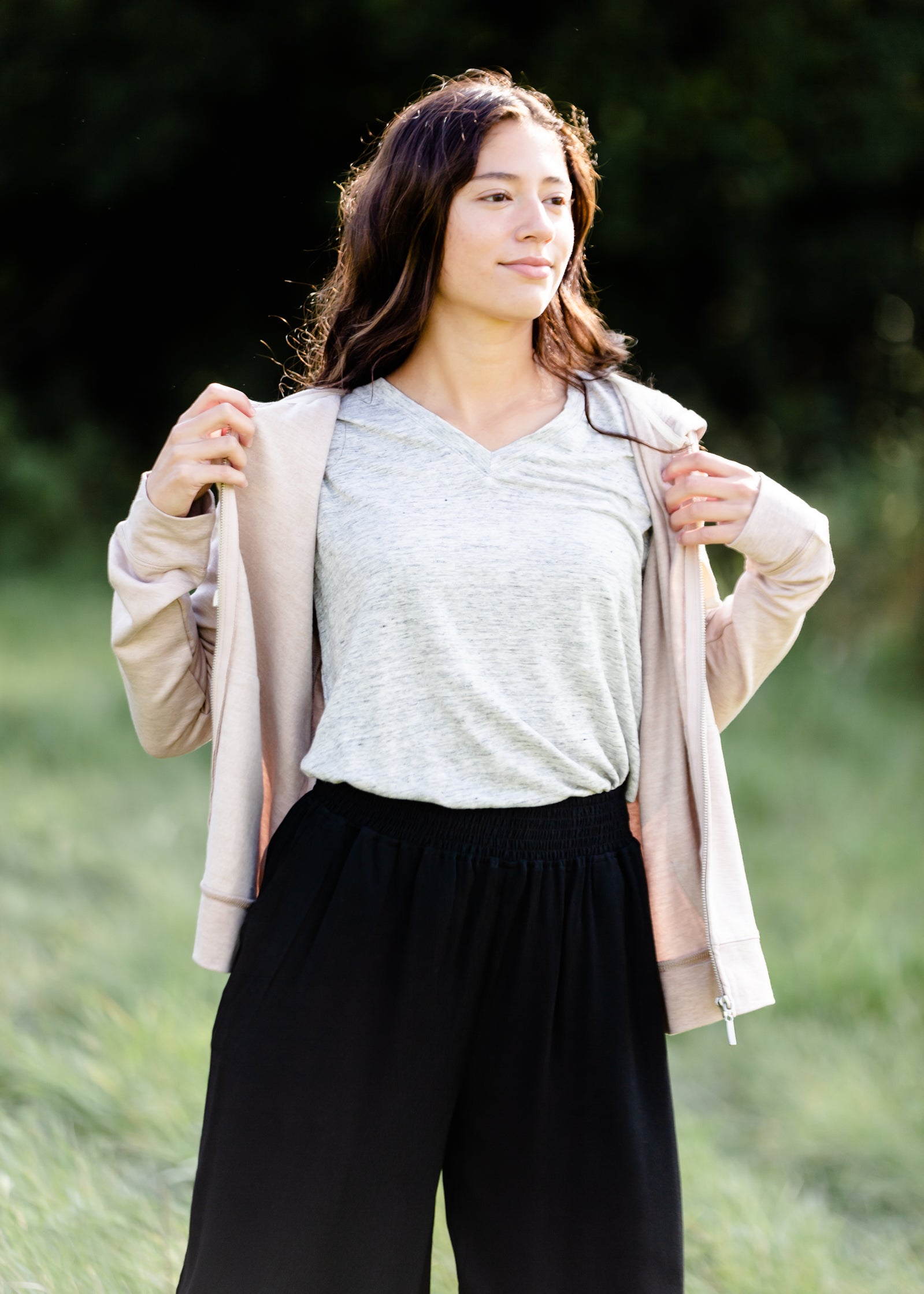 Blush Zip Up Hoodie - FINAL SALE FF Tops