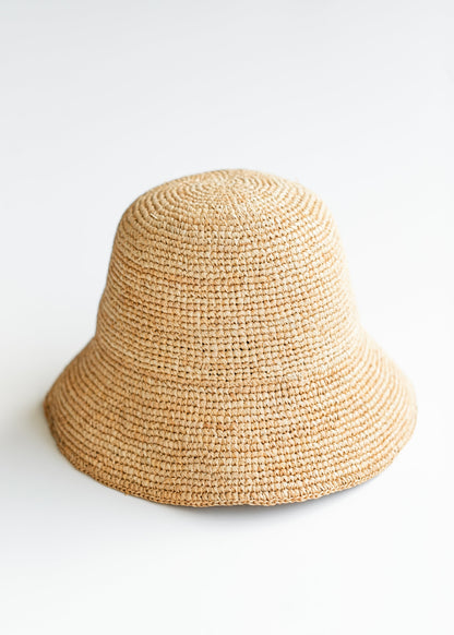 Braided Raffia Straw Bucket Hat Accessory