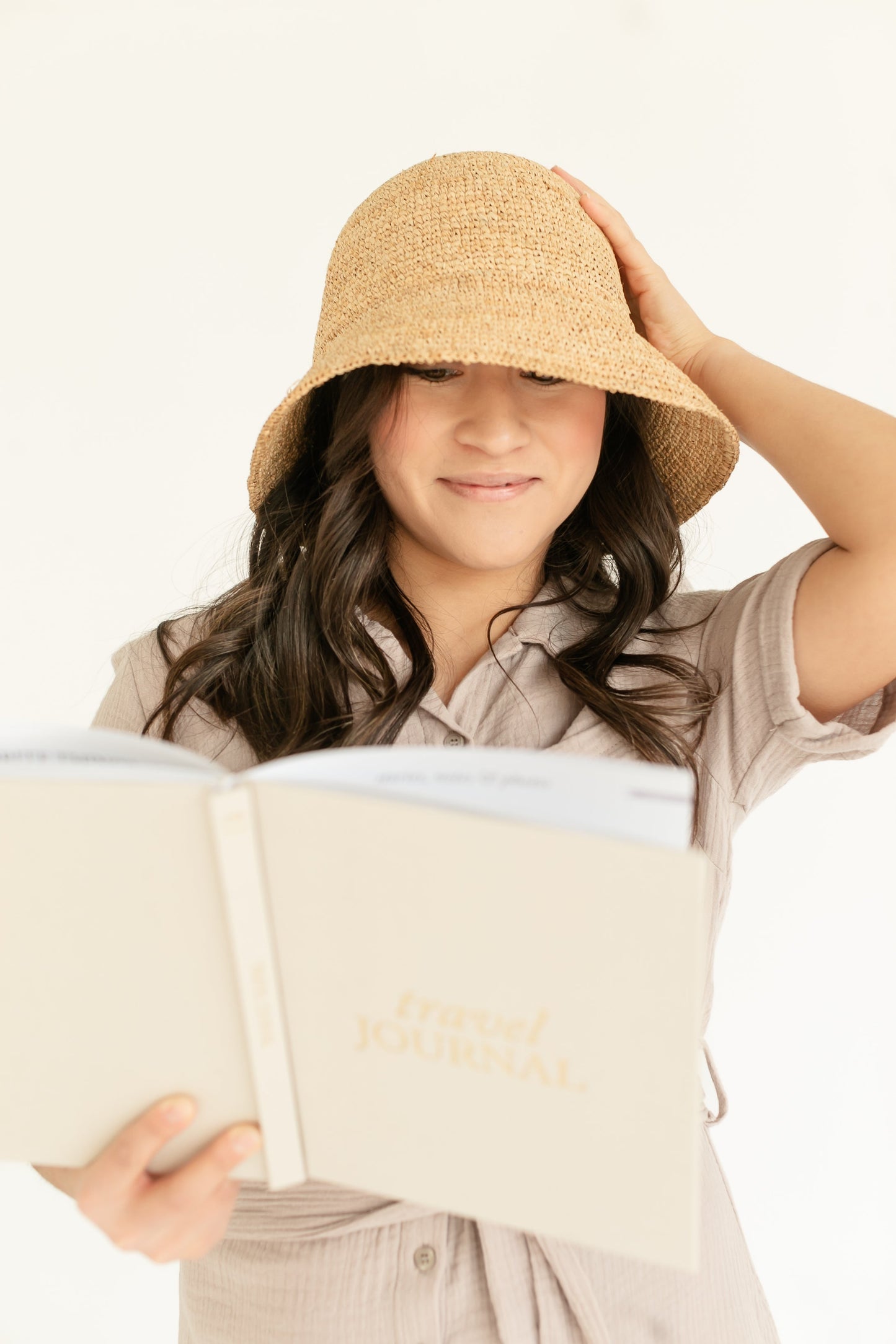 Braided Raffia Straw Bucket Hat Accessory