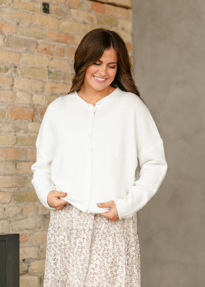 Brooke Soft Button Up Knit Sweater FF Layering Essentials