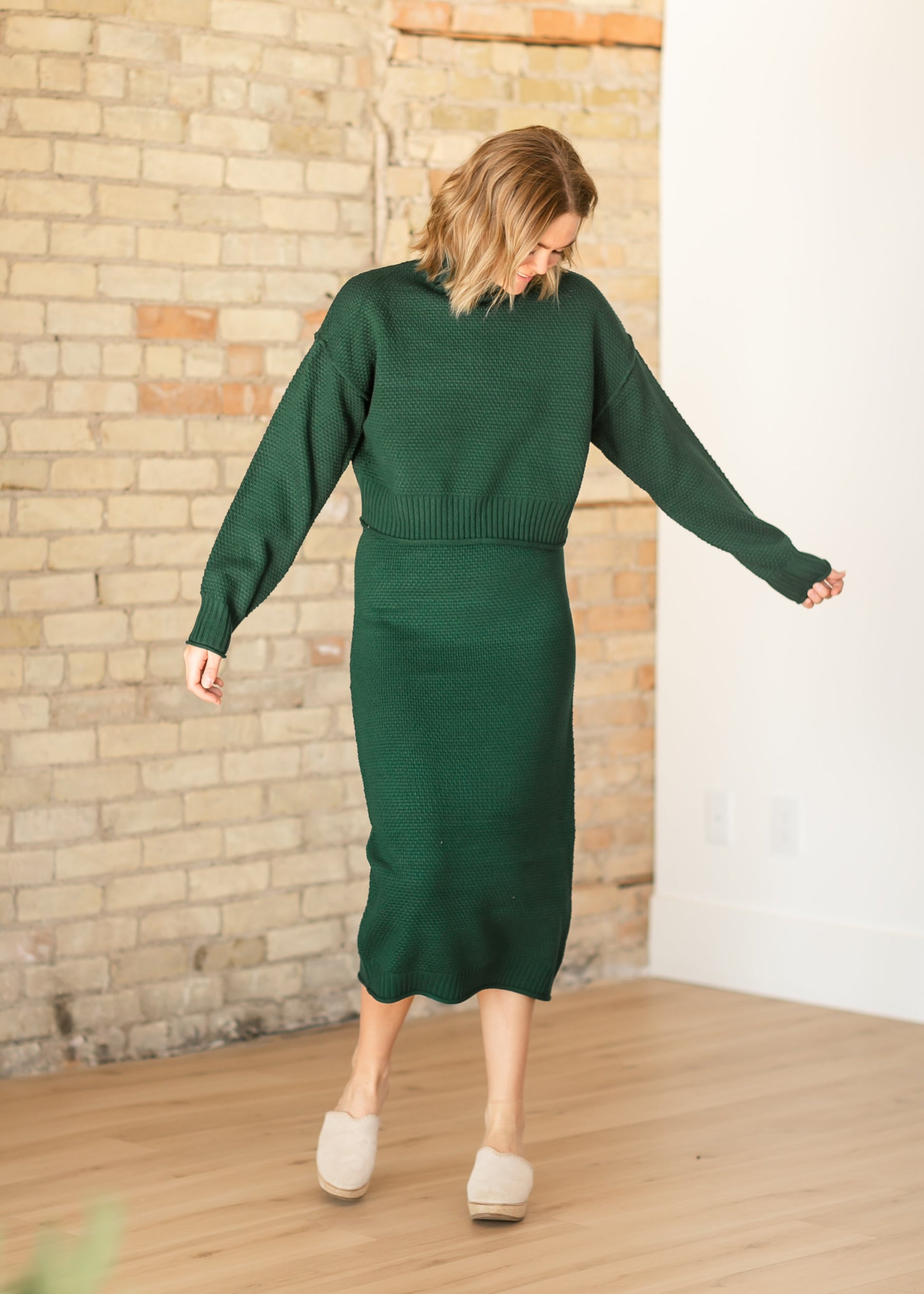 Cali Sweater Skirt FF Skirts Green / S