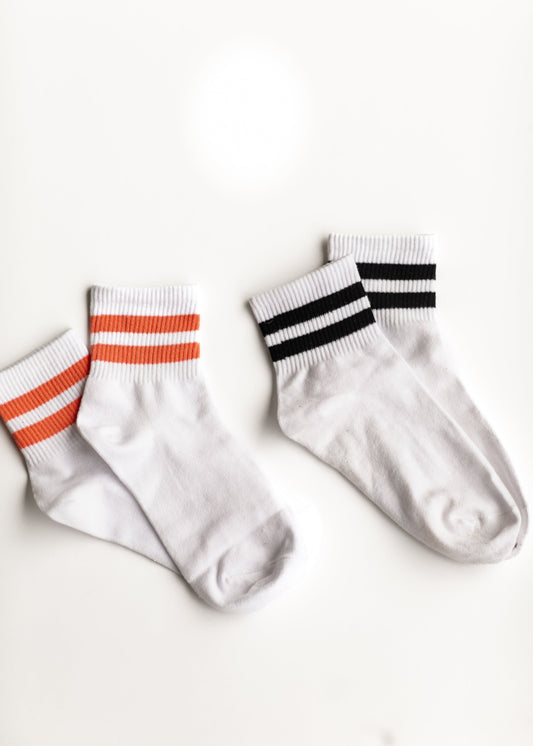 Casual Striped Cuff Ankle Socks Accessories