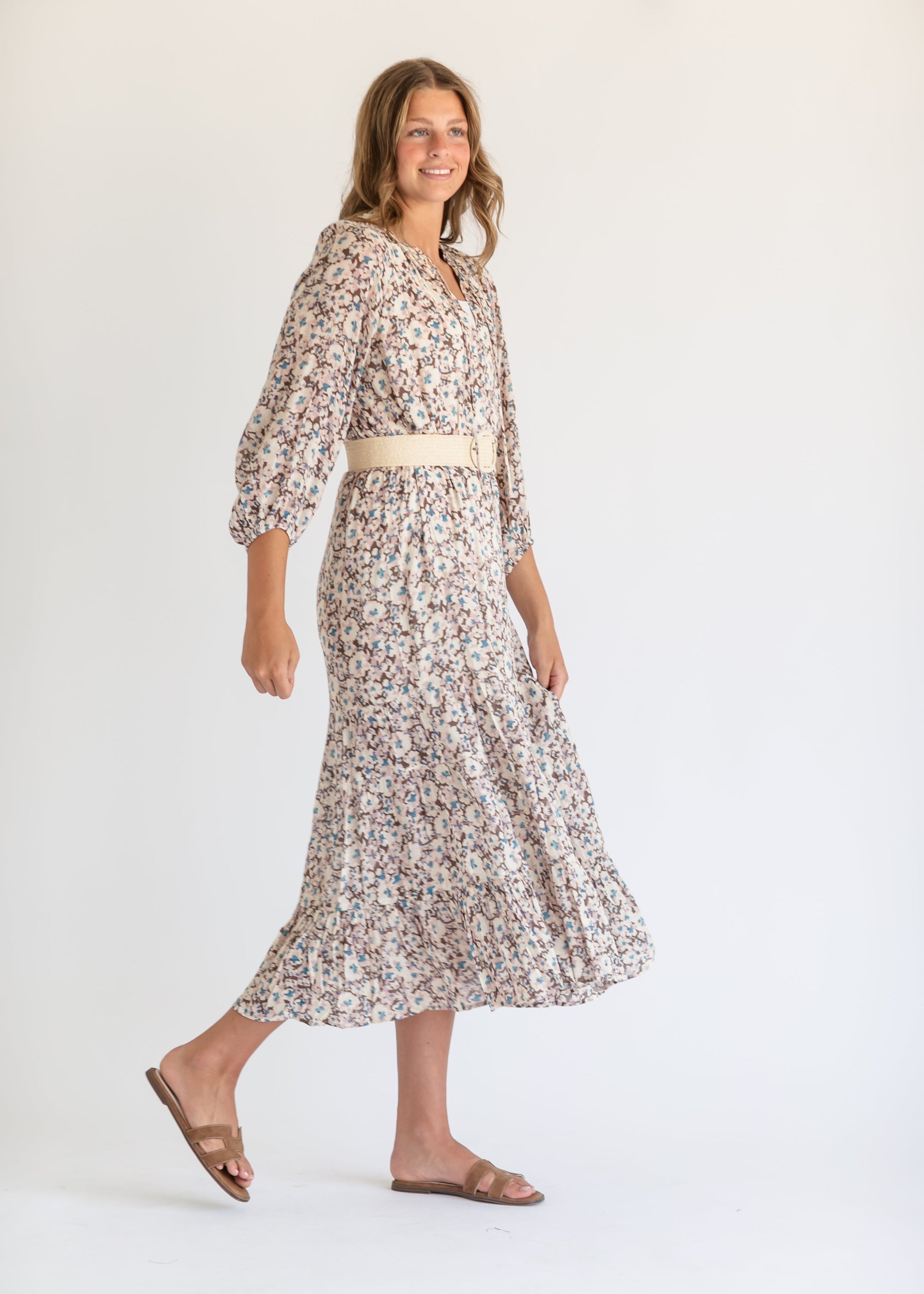 Char La Paz Floral Midi Dress FF Dresses