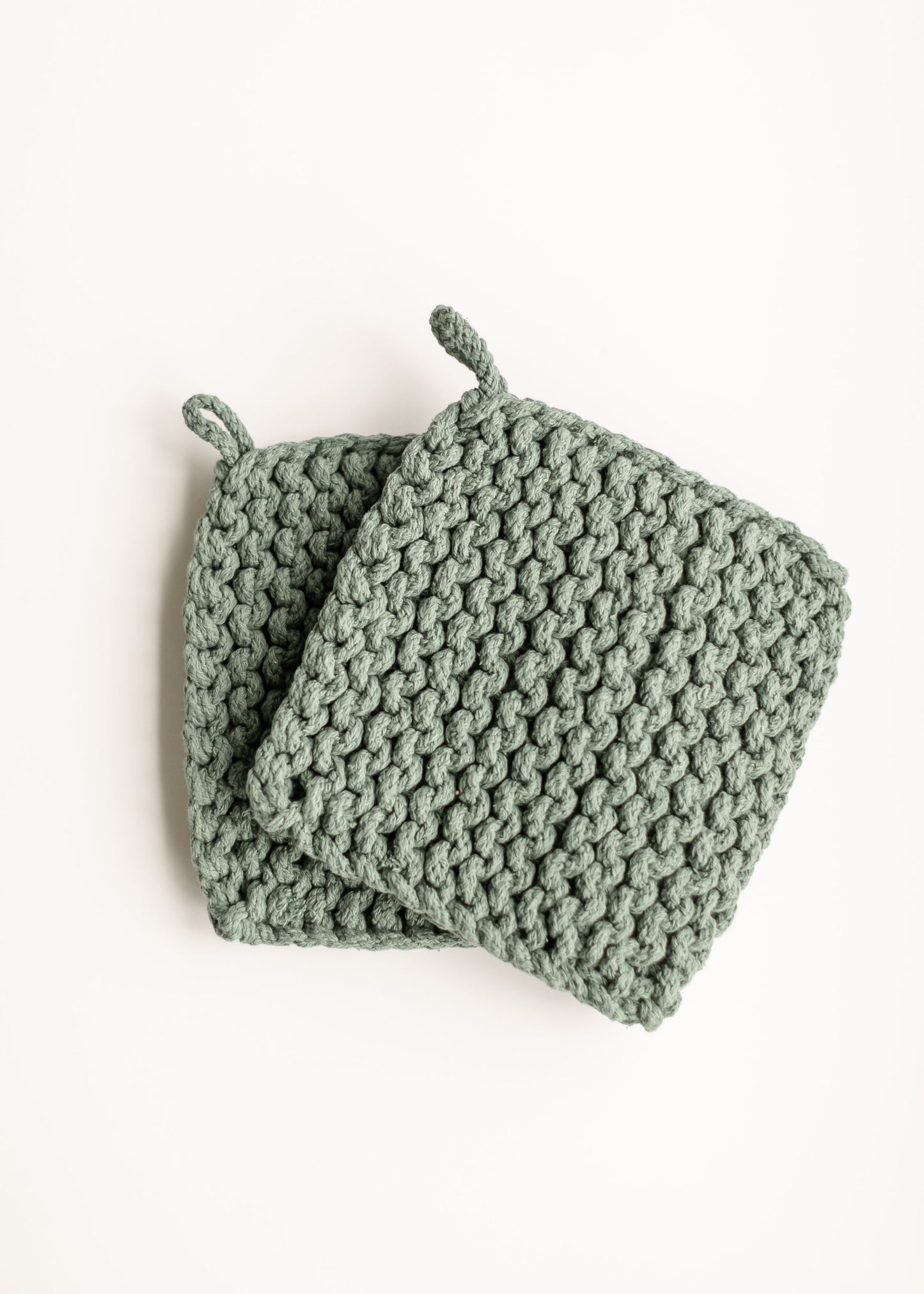 Chunky Knit Potholder FF Home + Lifestyle Jade Green