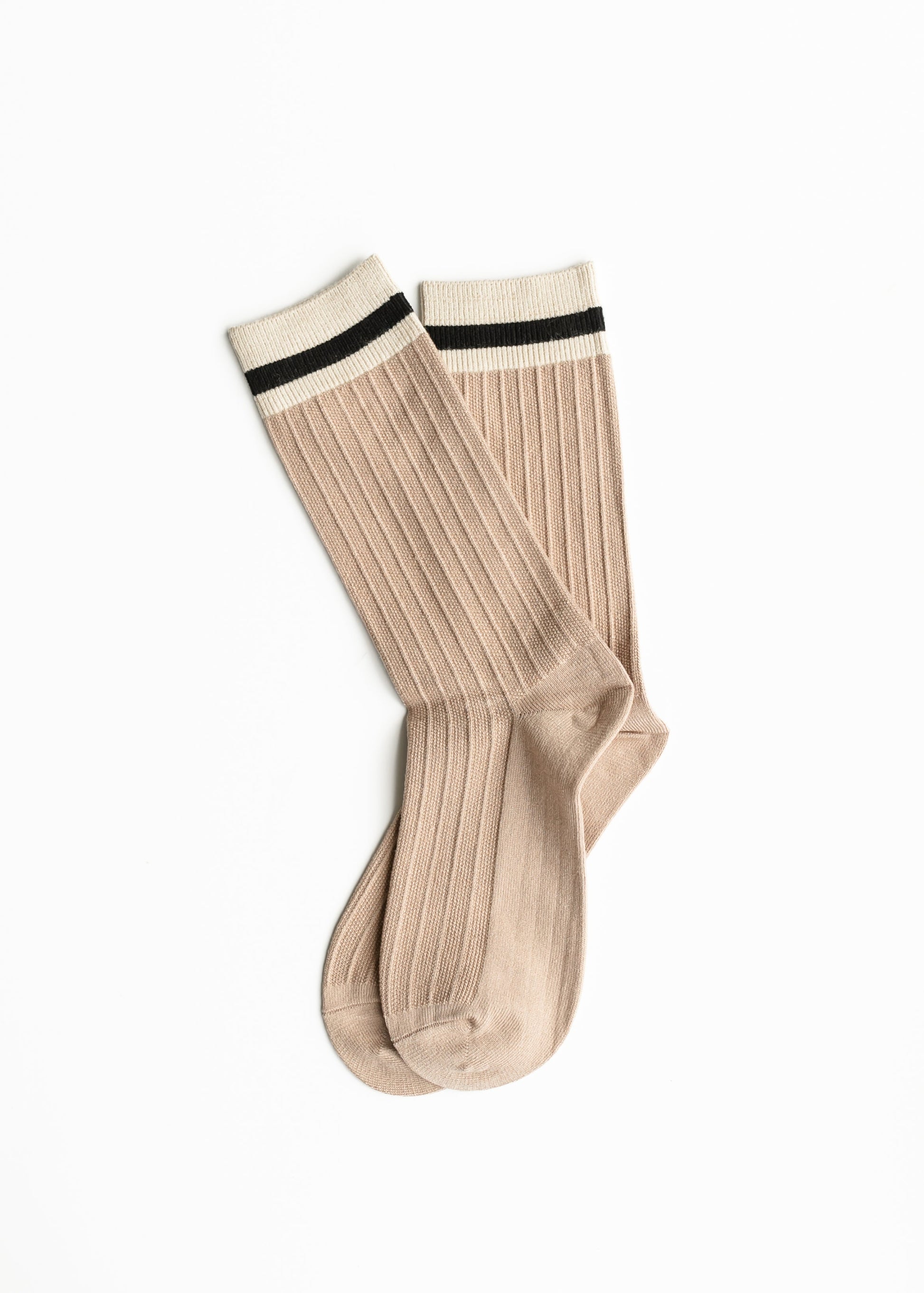 Cozy Retro Color Block Wool Socks Accessories Tan