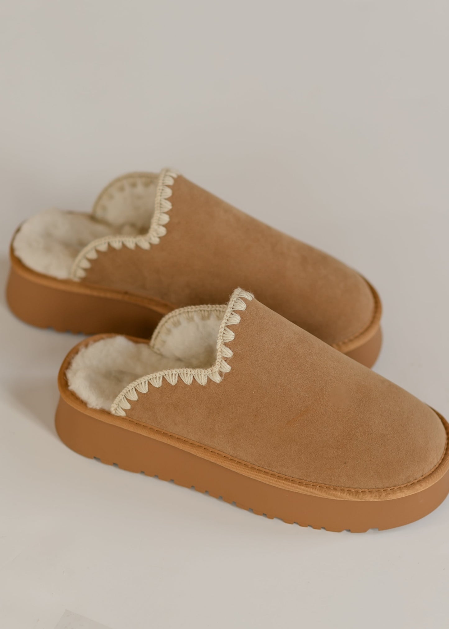 Crochet Edge Slip-on Sherpa Platform Slippers Shoes