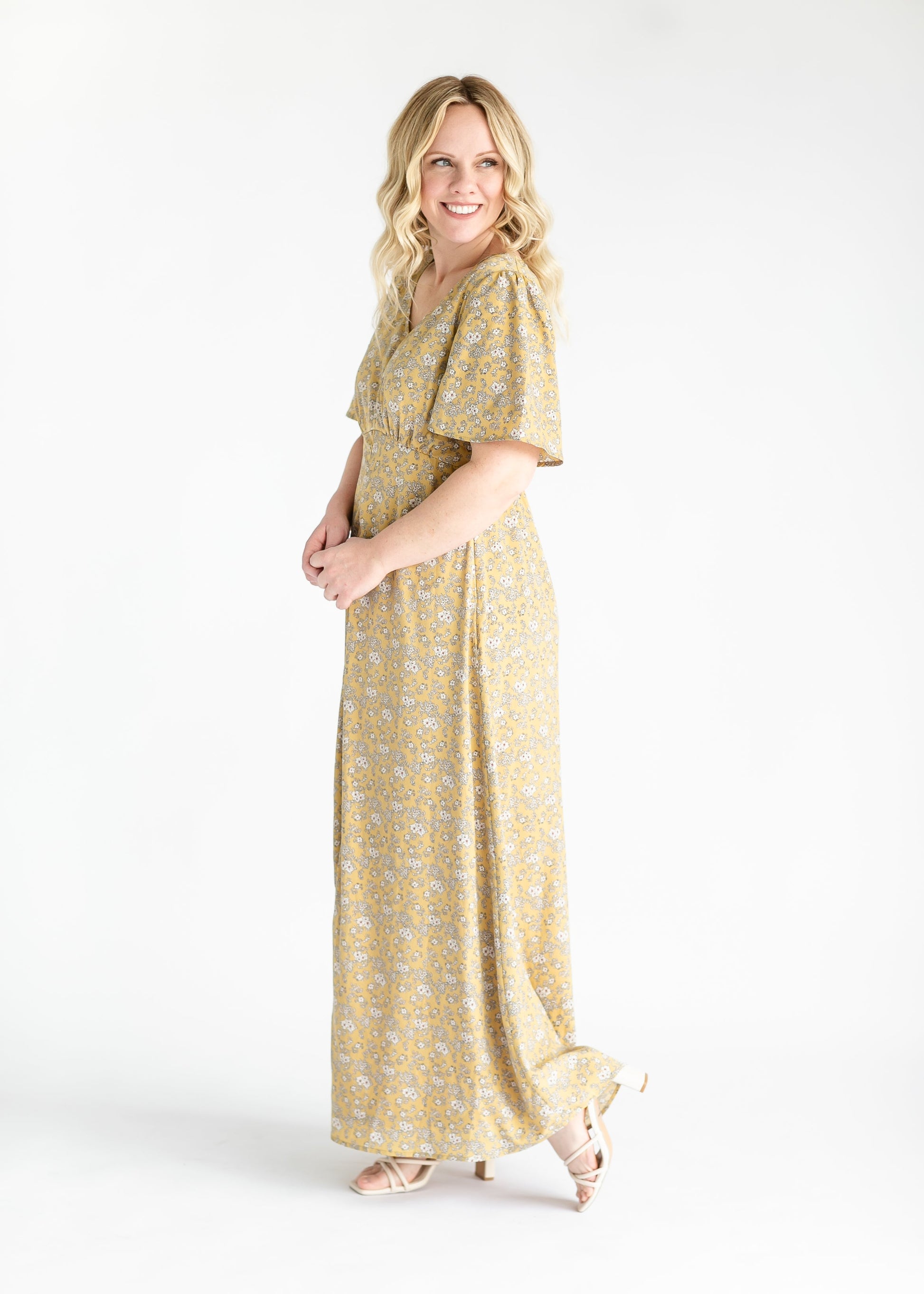 Dandelion Floral Print Maxi Dress FF Dresses