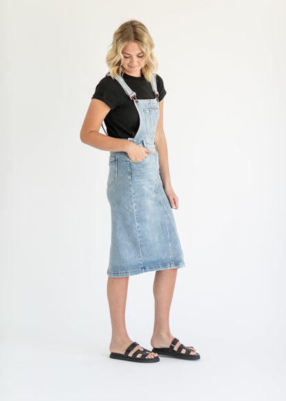 Denim Overall Jumper Midi Dress FF Dresses