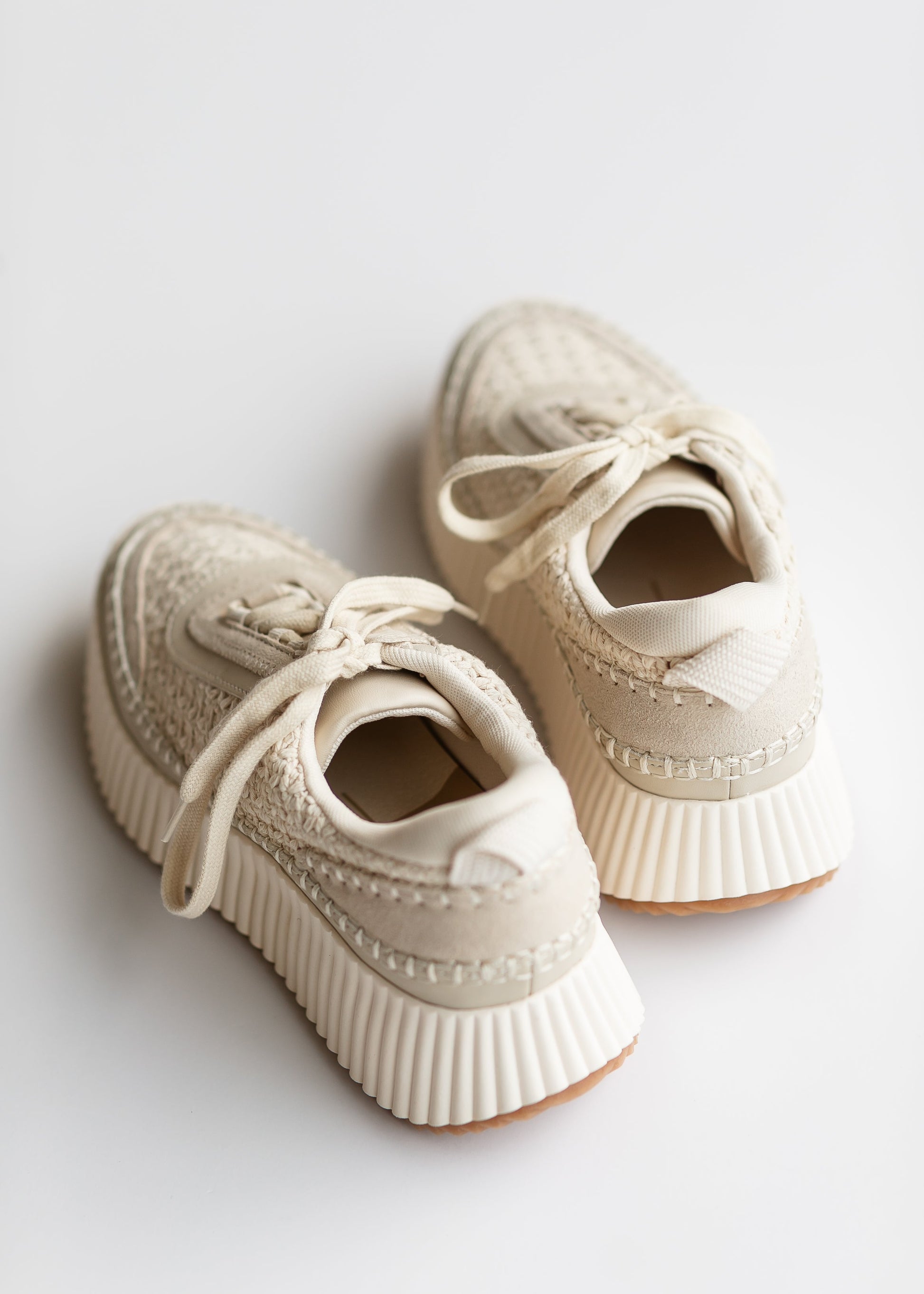 Dolce Vita Dolen Sandstone Knit Platform Sneakers Shoes