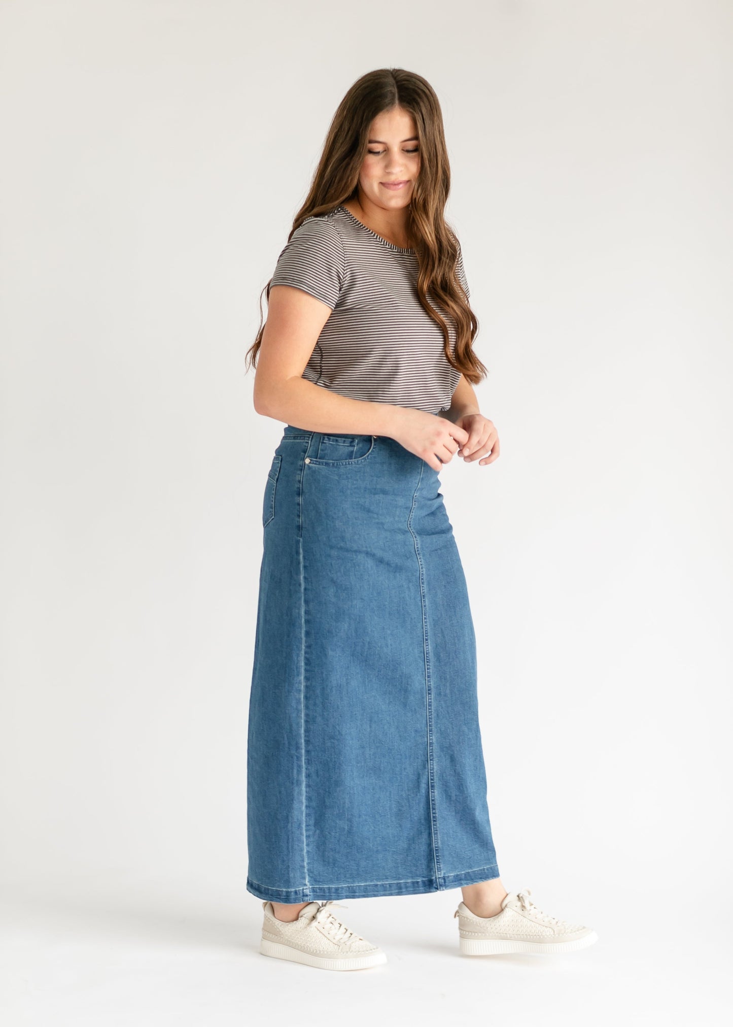 Donna Medium Wash Maxi Skirt - COMING SOON IC Skirts