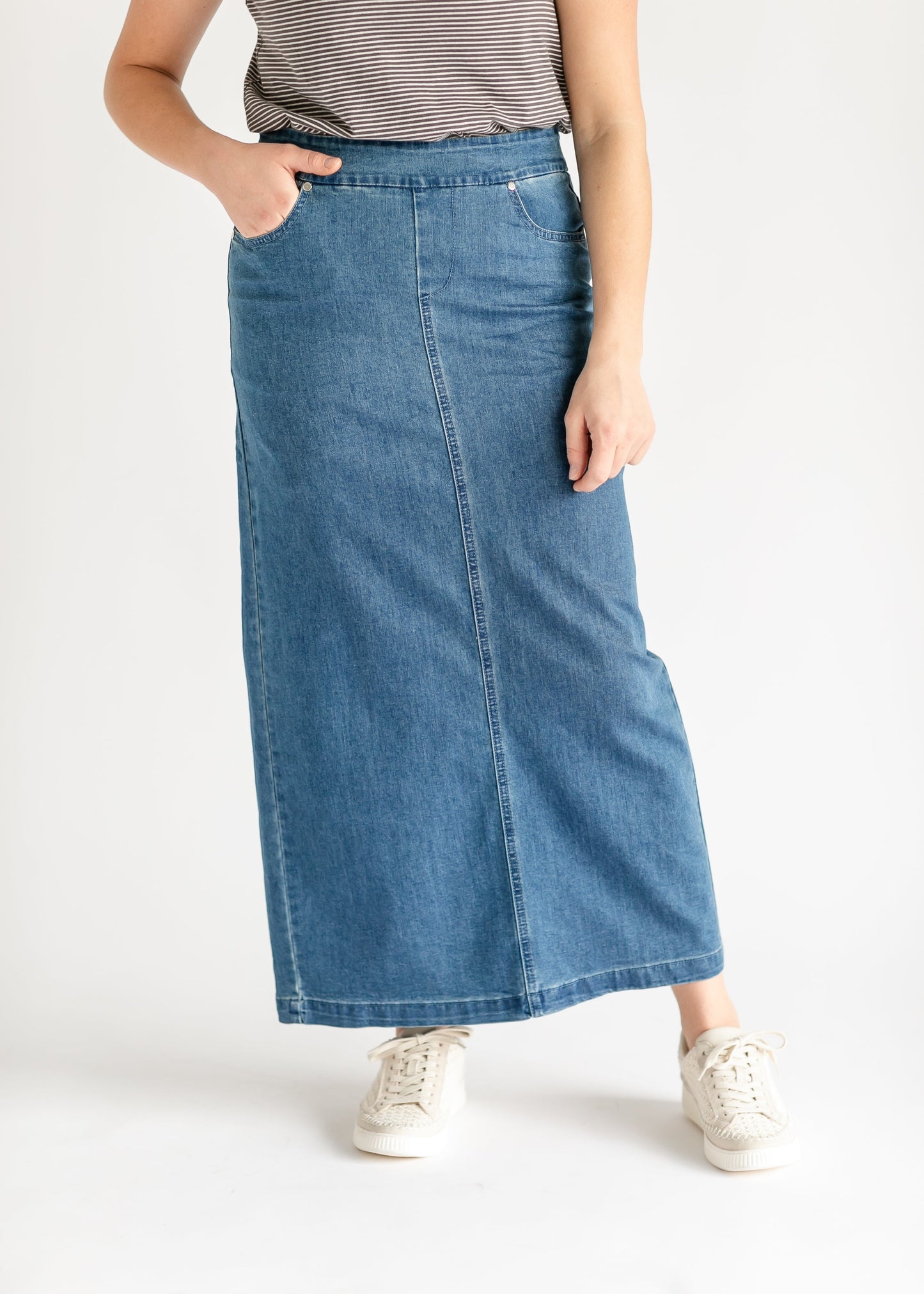 Donna Medium Wash Maxi Skirt - COMING SOON IC Skirts