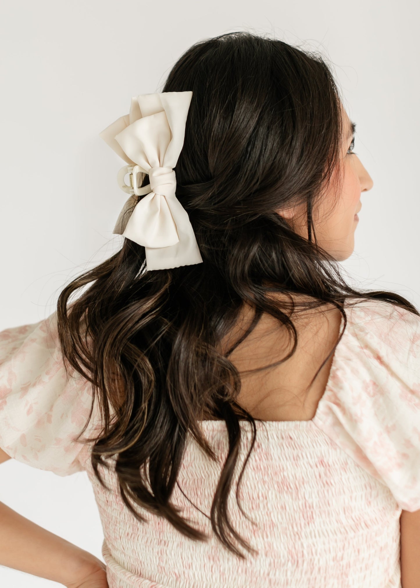 Double Ribbon Hair Claw Clip Accessory