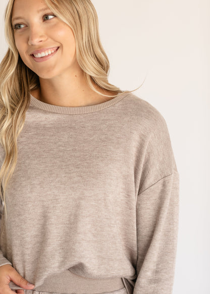 Drop Shoulder Knit Top FF Tops