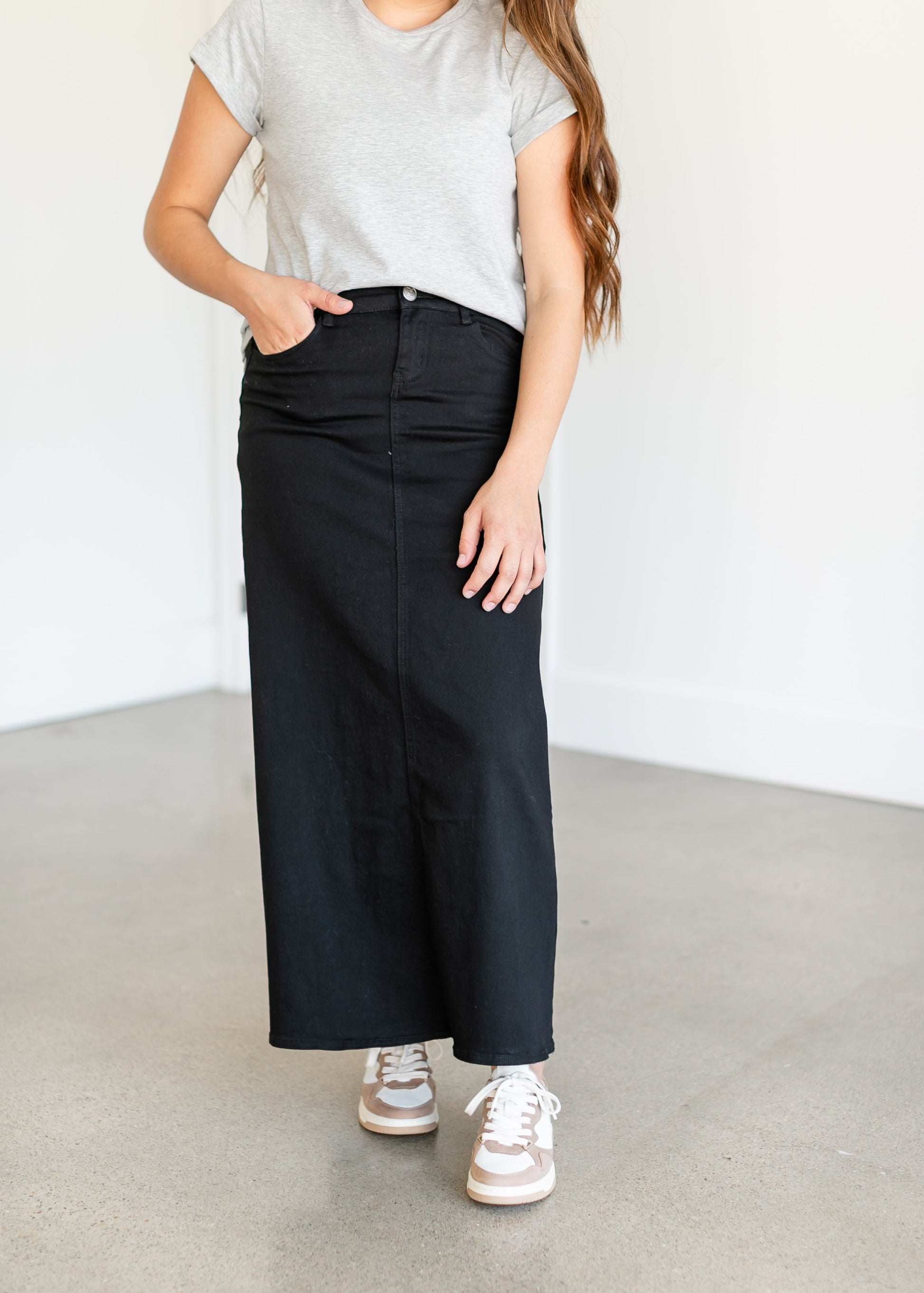 Faith Long Denim Maxi Skirt IC Skirts