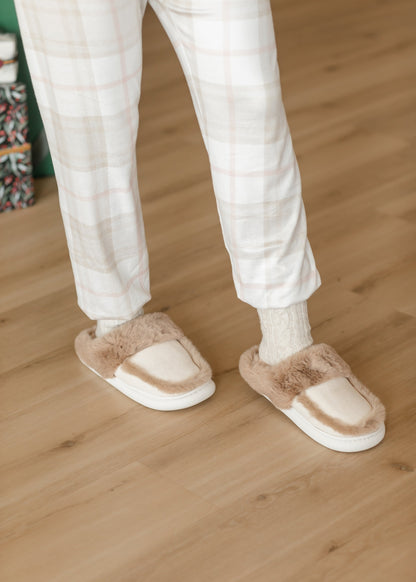 Faux Suede Fuzzy Slippers Shoes