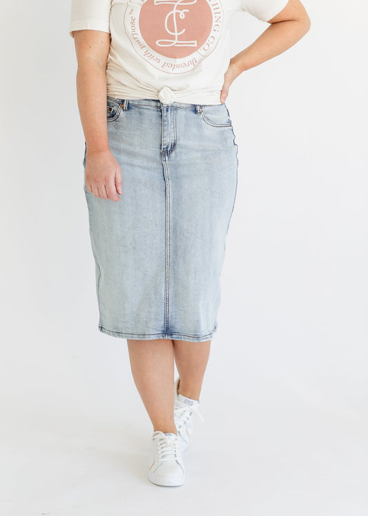 Frankie Five Pocket Denim Midi Skirt FF Skirts