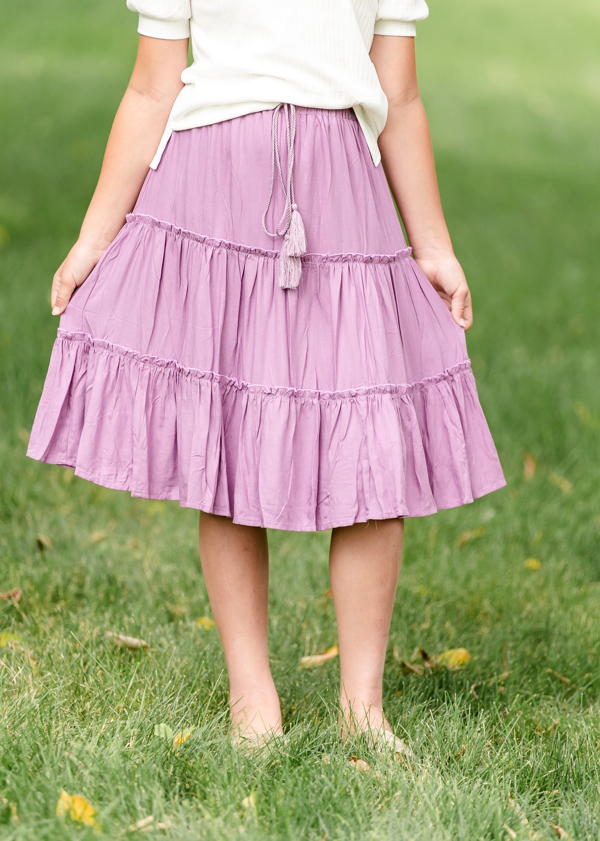 Girl's Tiered Purple Skirt FF Girls