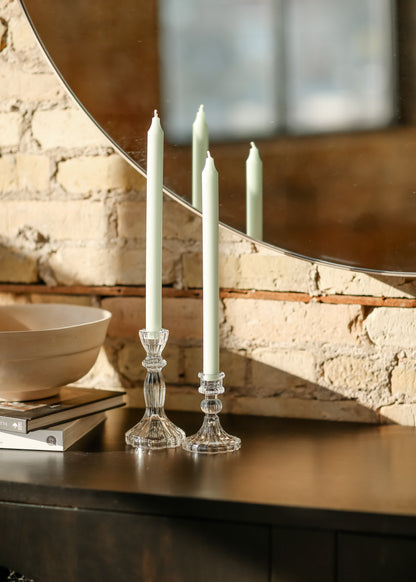 Glass Taper Candlestick Holder FF Home + Lifestyle