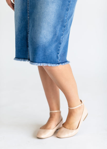 Hadley High Rise Denim Midi Skirt IC Skirts