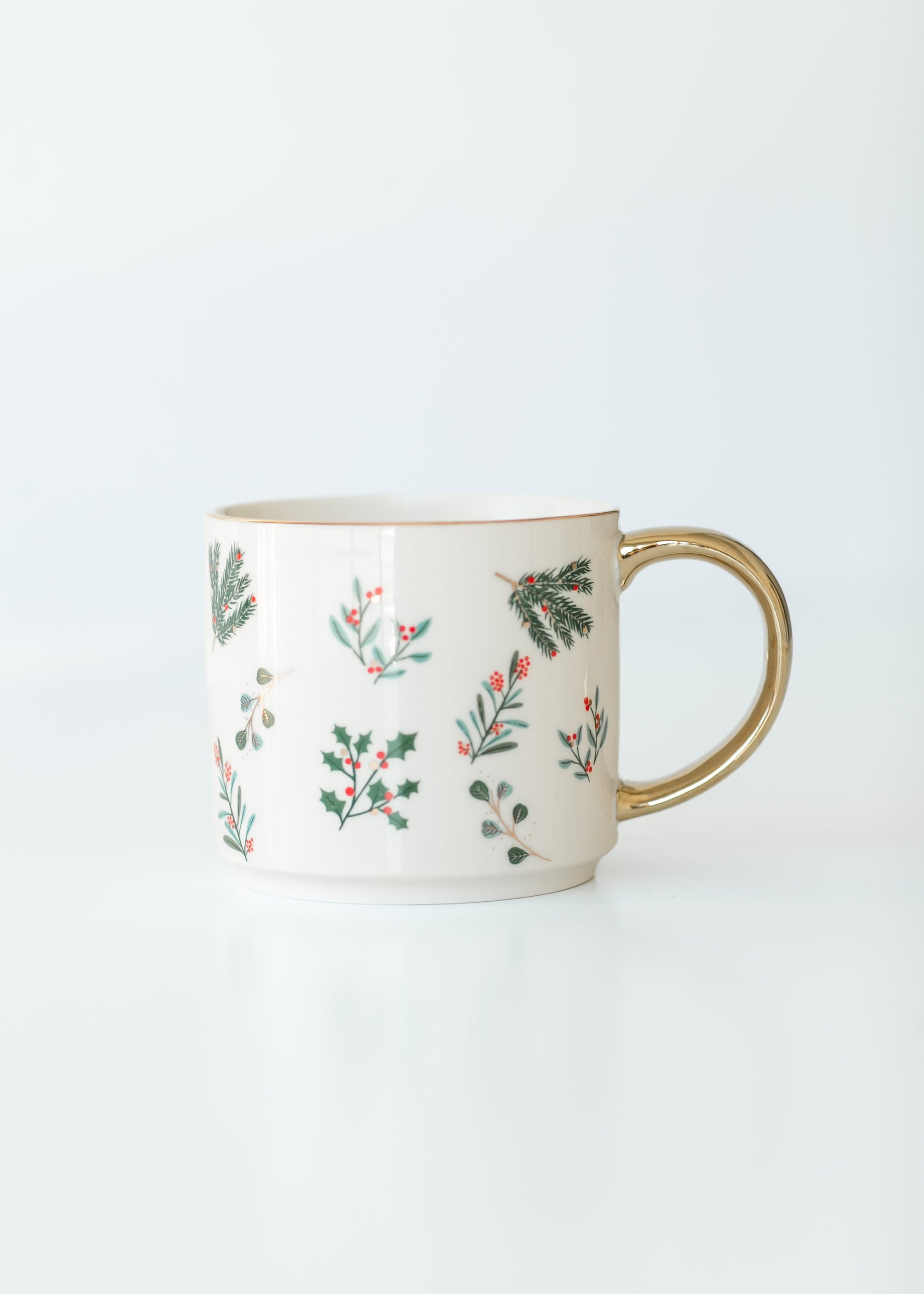 Holiday Holly Gold Handle Mug Gifts