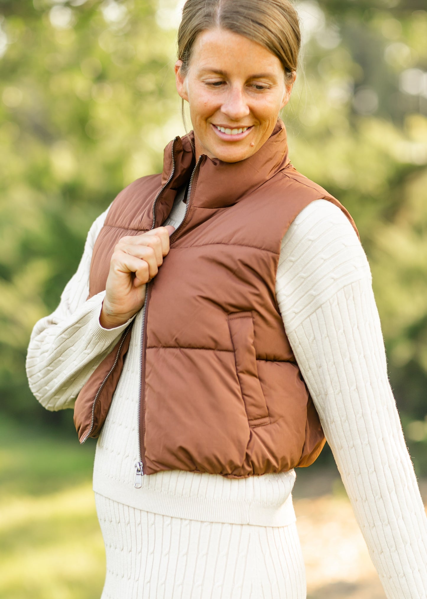 Jenna Cropped Puffer Vest FF Layering Essentials