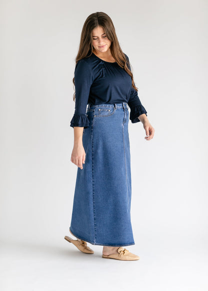 Joy A-Line Long Denim Skirt IC Skirts