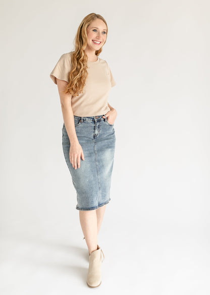 Kaitty Vintage Wash Midi Skirt IC Skirts