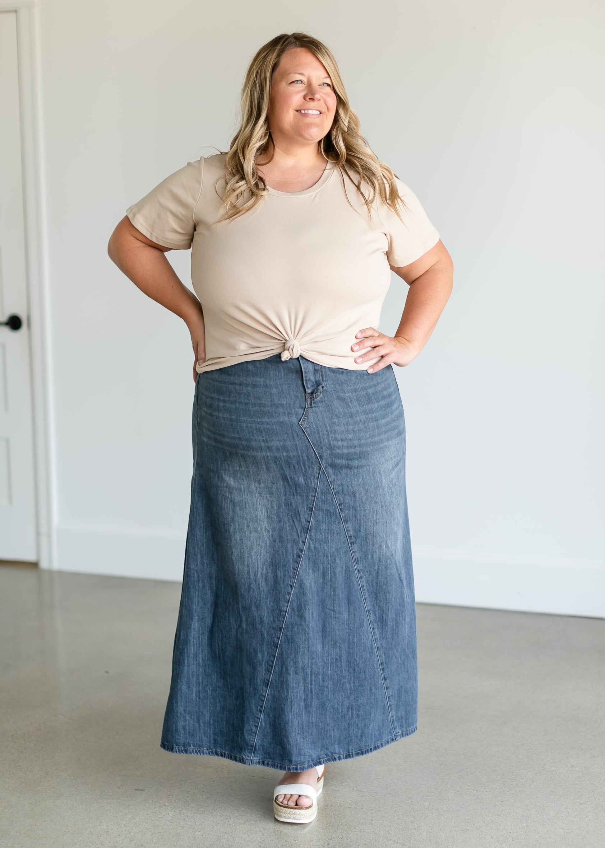 Kathryn Dark Wash A-Line Skirt - FINAL SALE IC Skirts