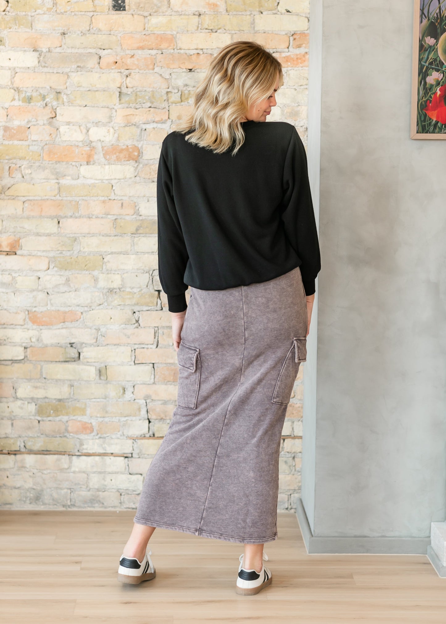 Keziah Brushed Fleece Cargo Maxi Skirt FF Skirts