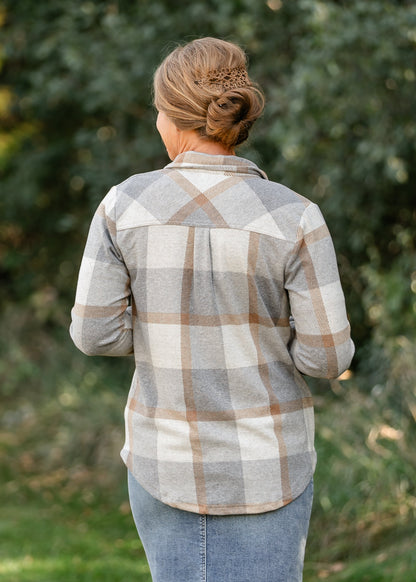 Lewis Long Sleeve Plaid Soft Top FF Tops