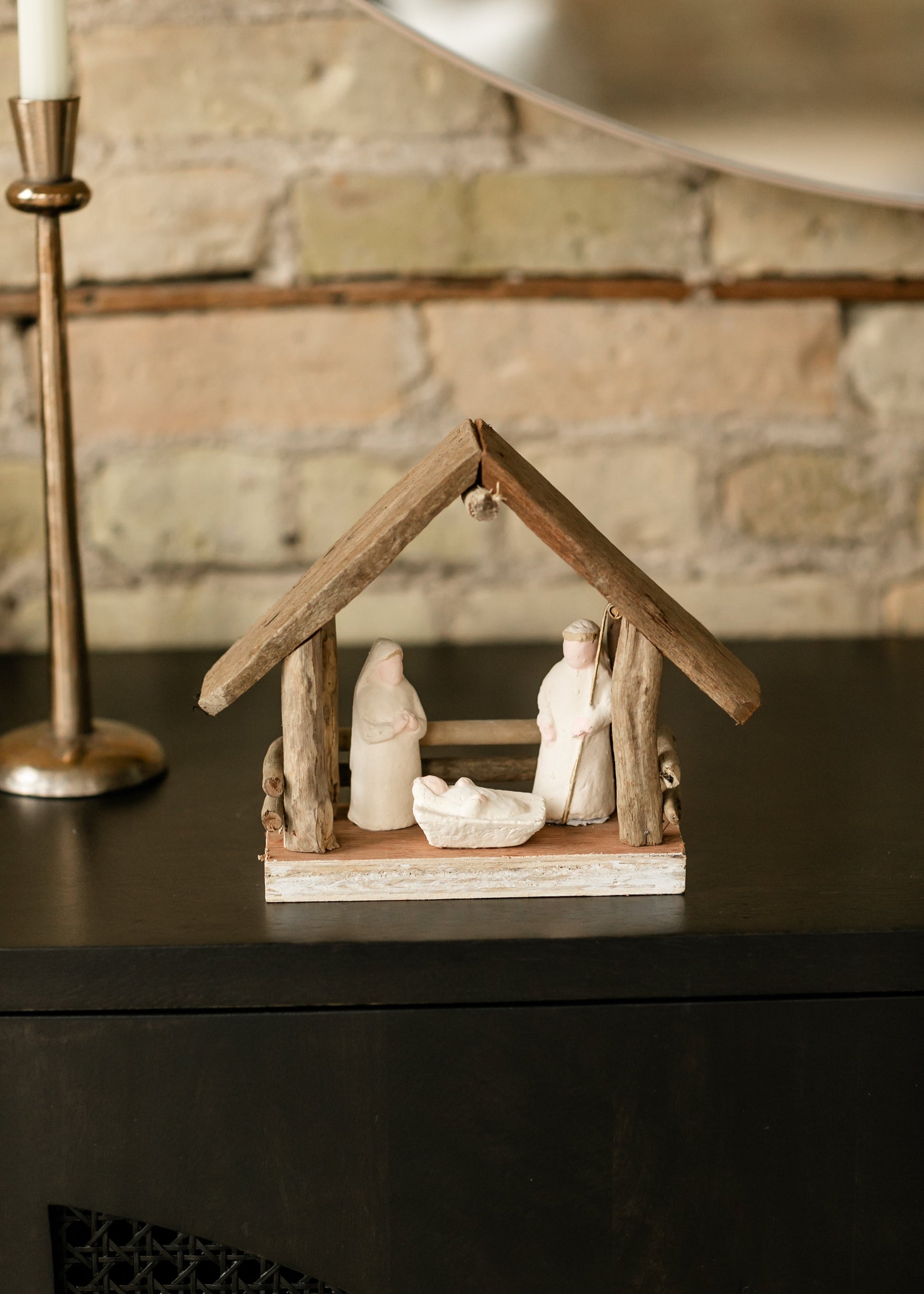 Mache Nativity Set with Wood Base FF Home + Lifestyle