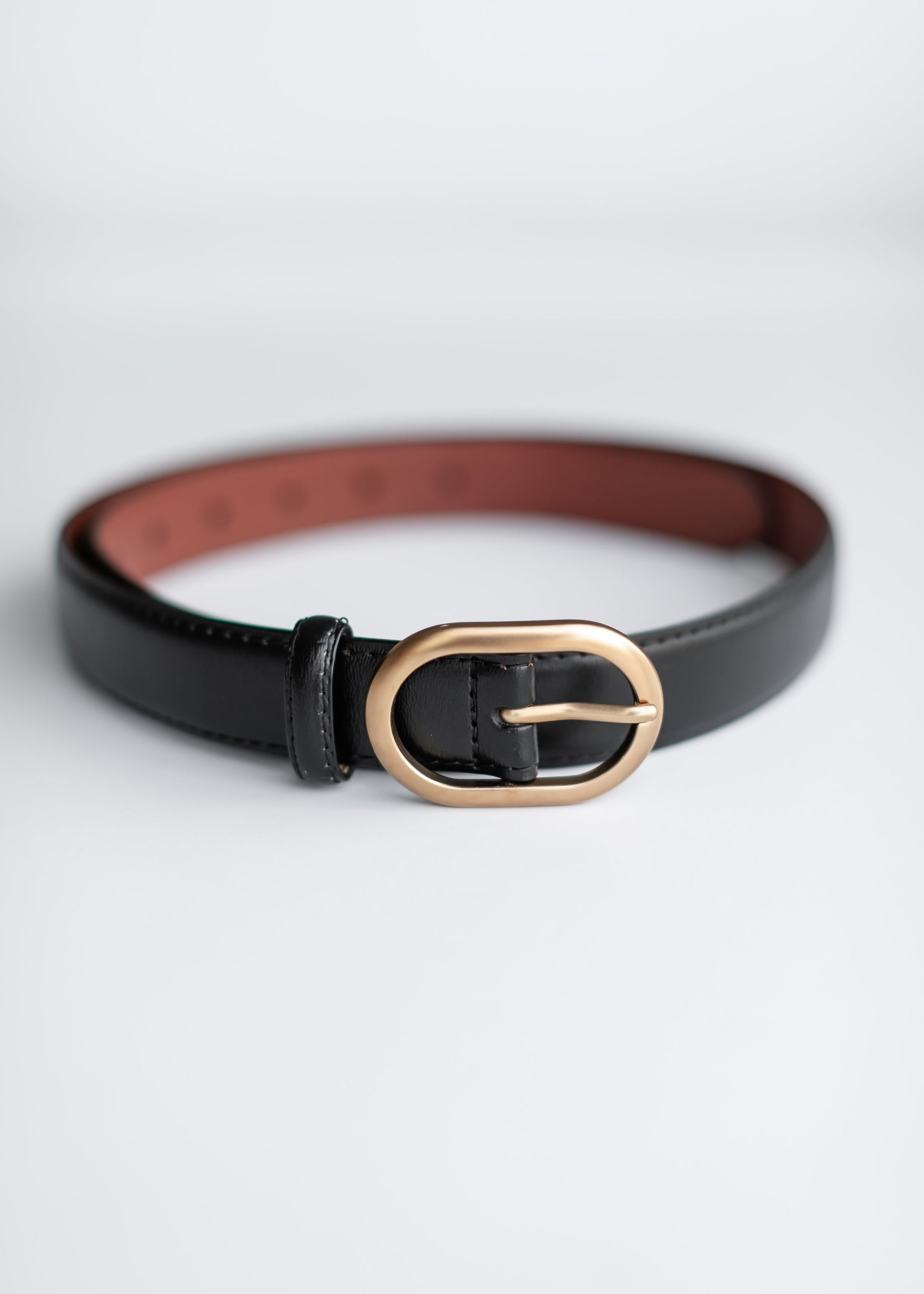 Matte Gold Oval Buckle Belt Accessories