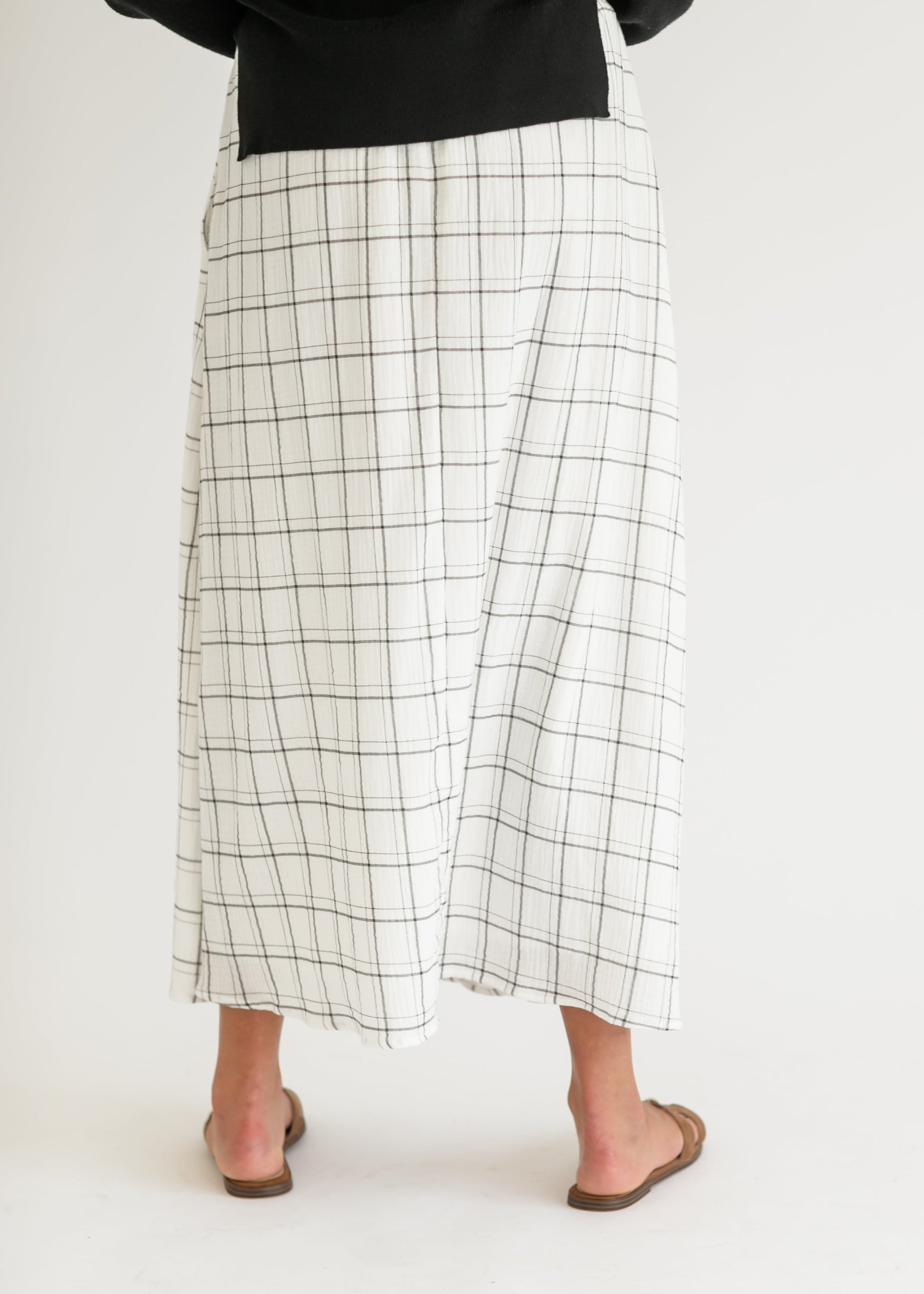 McKenna Plaid Button Detail Maxi Skirt IC Skirts