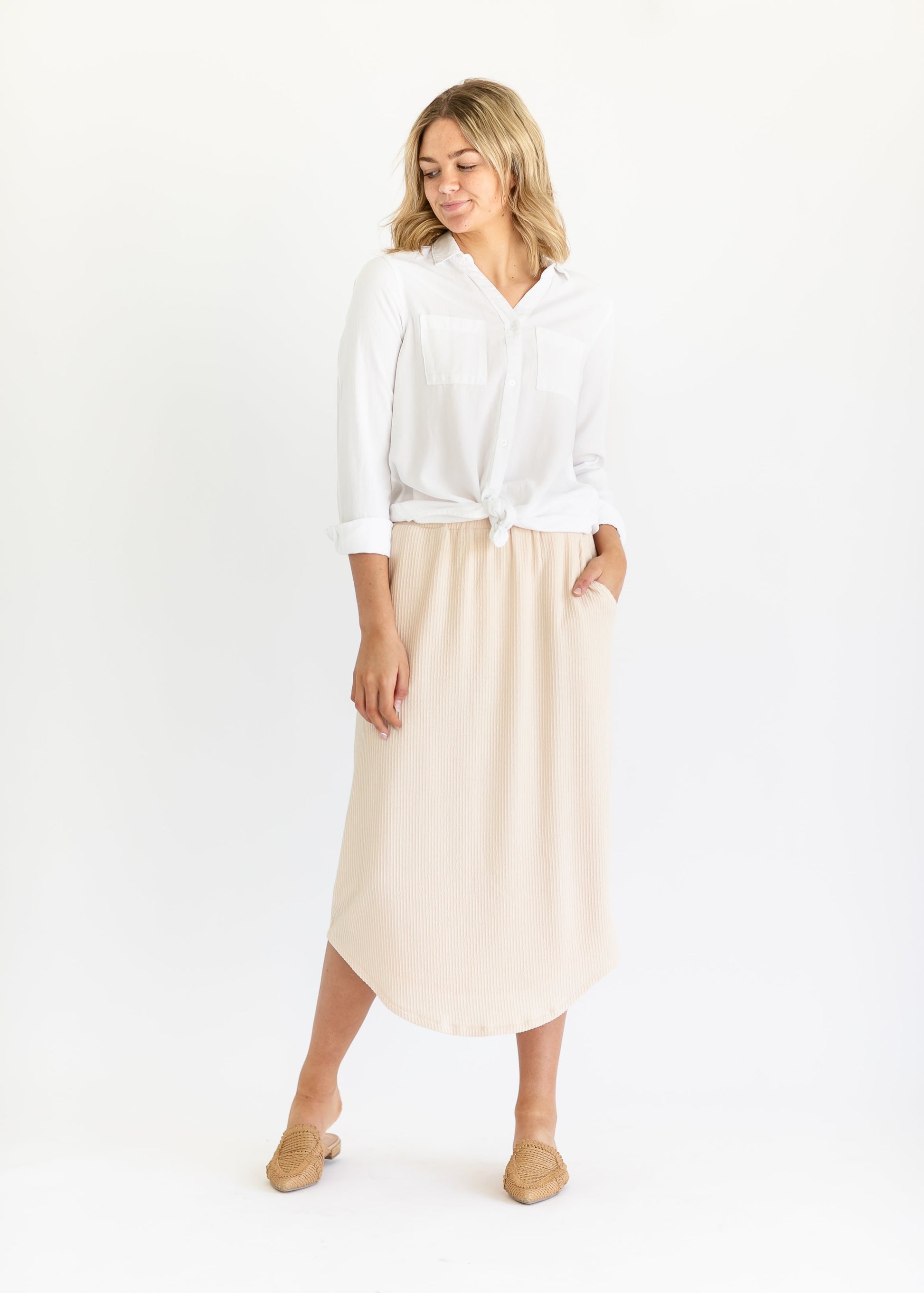 Mila Ribbed Midi Skirt IC Skirts