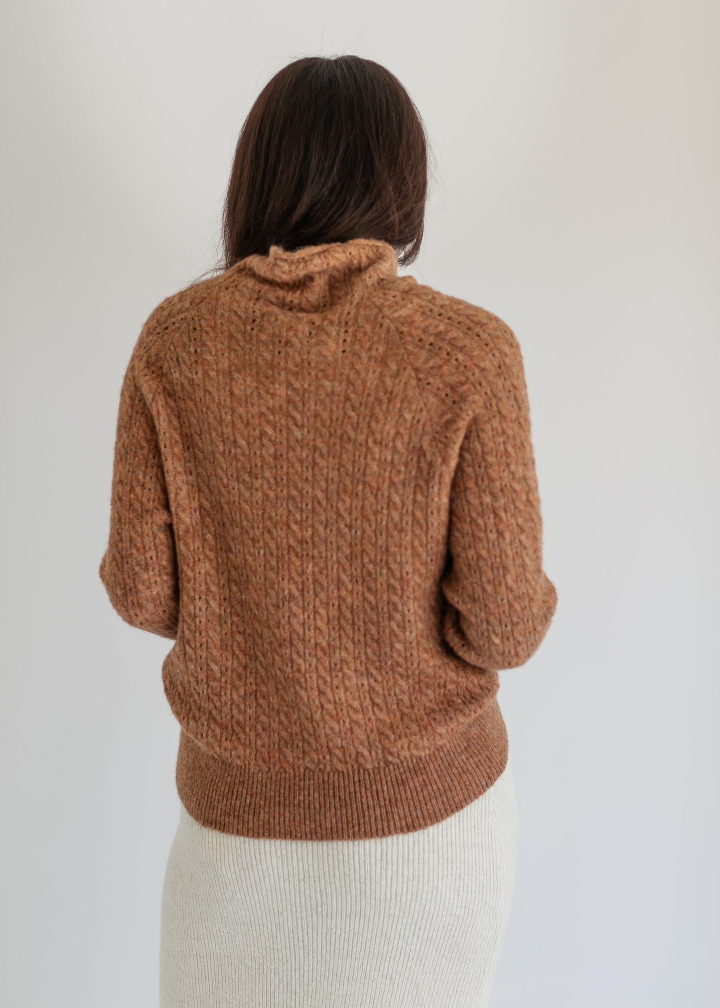 Mockneck Rust Knit Sweater FF Tops