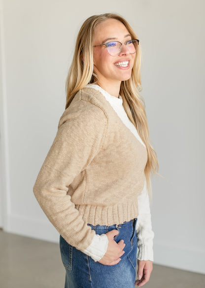 Nadria Colorblock Sweater FF Tops