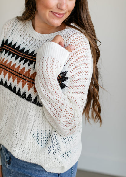 Open Net Knit Sweater FF Tops