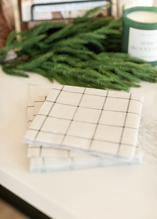 Paper Napkins Beige Squares FF Home + Lifestyle